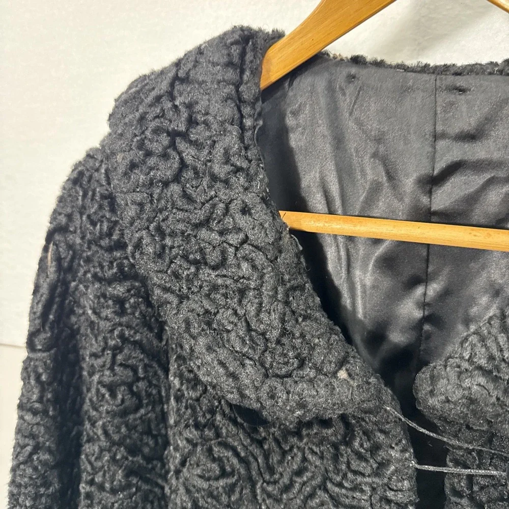 Real‎ Persian Lamb Fur straight  jacket coat  KARAKUL ASTRAKHAN